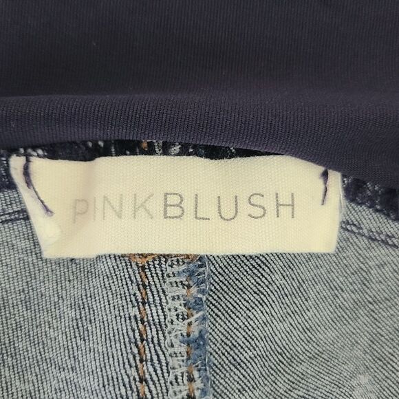 Pinkblush Womens Navy Blue Distressed Maternity Plus Size Jeans 1X - Picture 12 of 12
